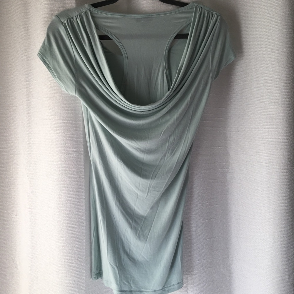CAbi Mint Green Flip It Tee, Drape Back, Small